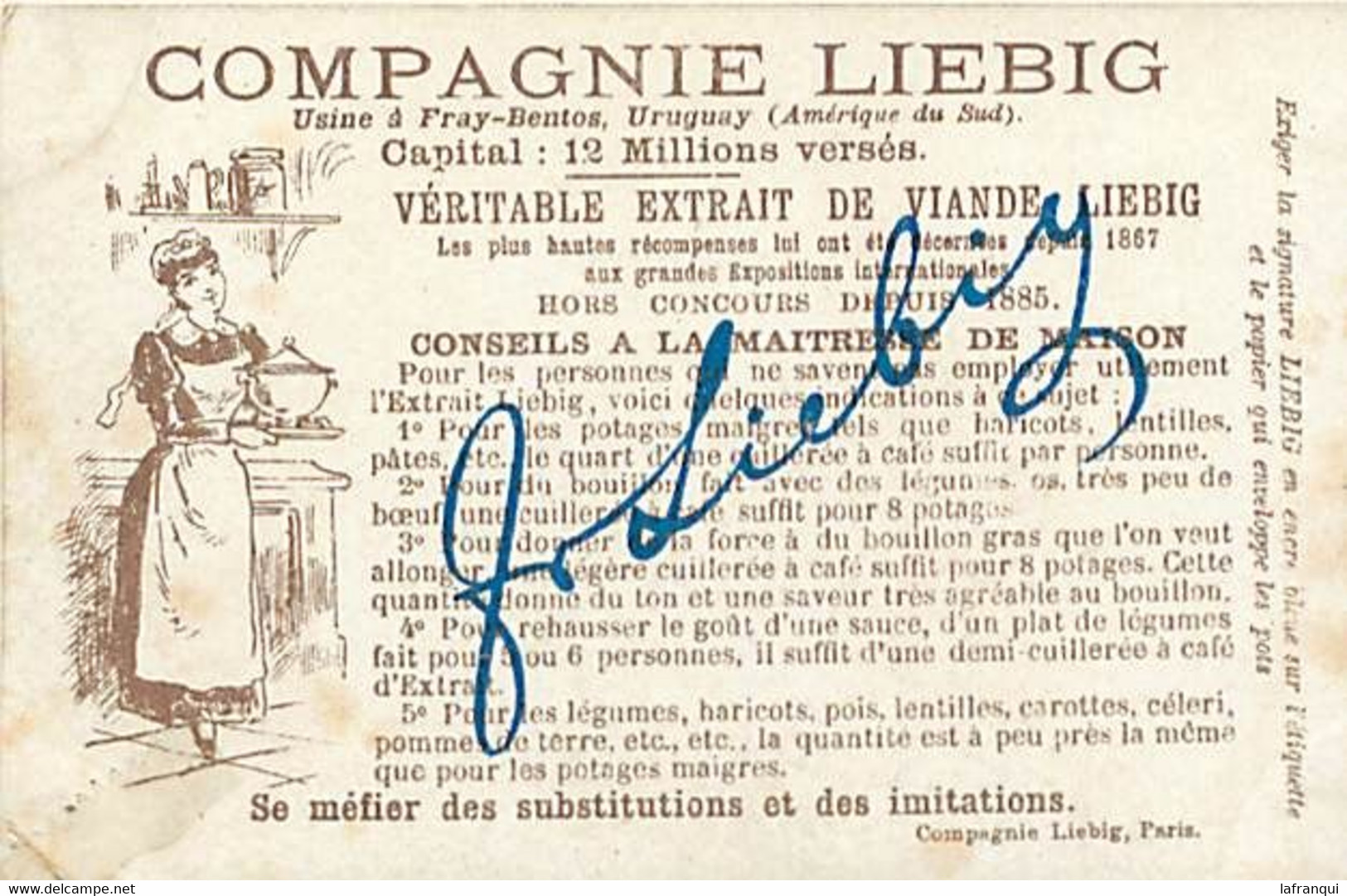 CHB427-chromos -chromo Veritable Extrait De Viande Liebig - Compagnie Liebig -menu - Bon Appetit -/voir Etat Description - Liebig