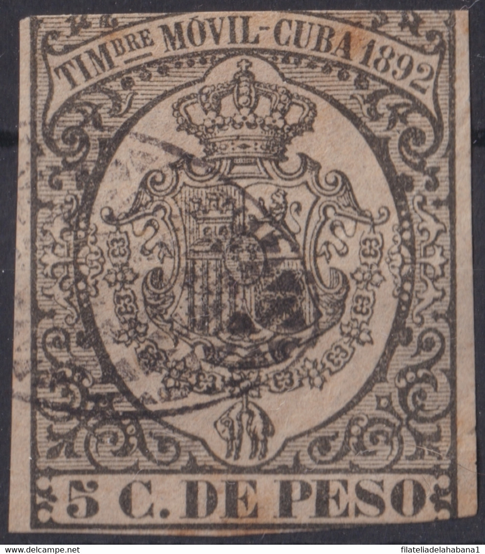 TMO-115 CUBA SPAIN REVENUE 1892 TIMBRE MOVIL RARE POSTAGE USE RARE. - Segnatasse