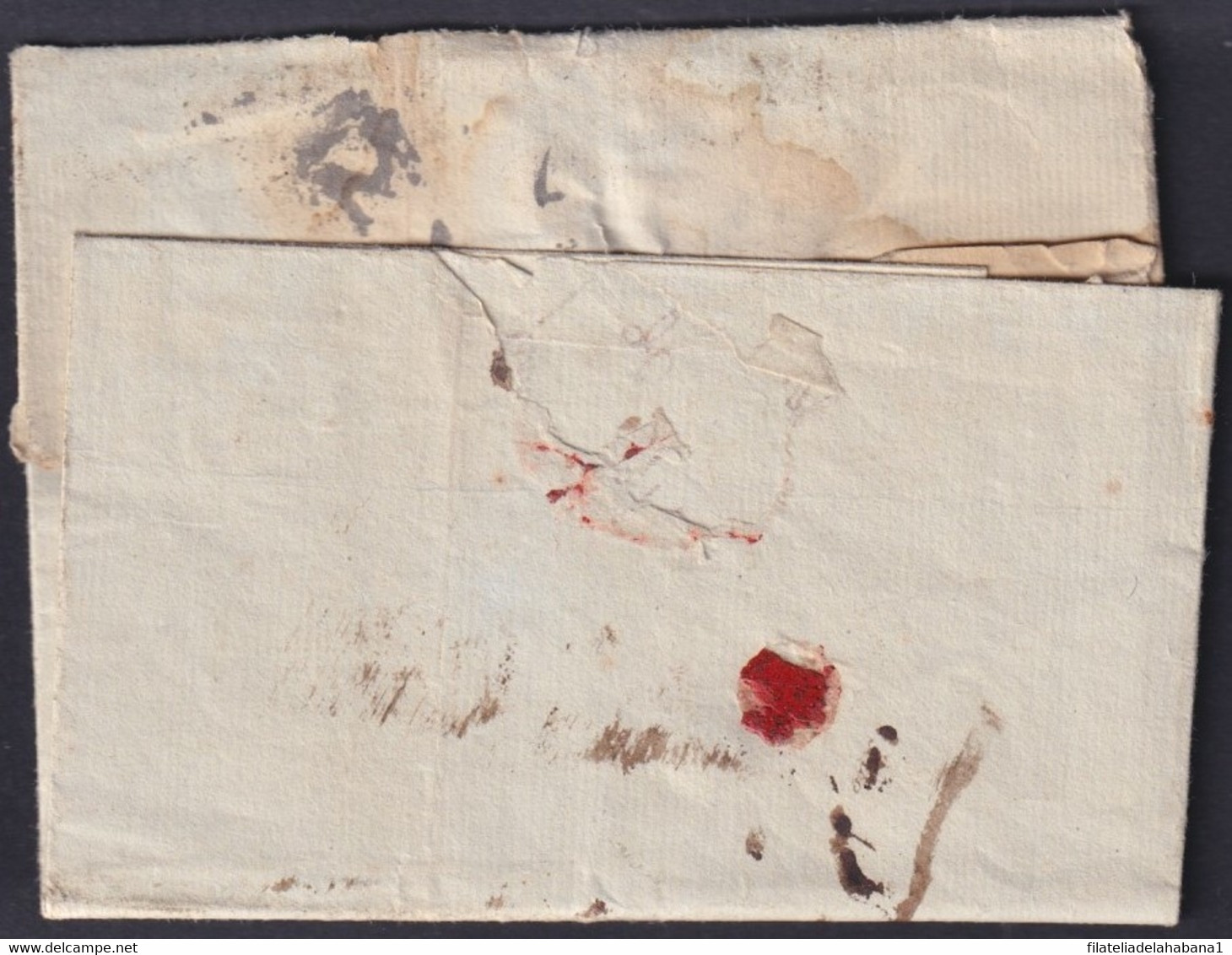 PREFI-780 CUBA ANTILLAS SPAIN 1803 STAMPLESS TO MADRID ISLAS DE BARLOVENTO POSTMARK. - Prefilatelia