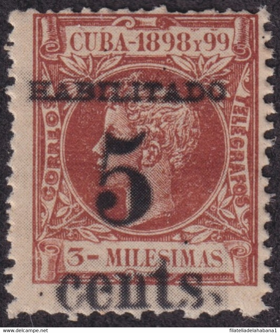 1899-581 CUBA US OCCUPATION 1899 2º ISSUE. 5c S. 3mls PUERTO PRINCIPE FORGERY FALSO. - Ongebruikt