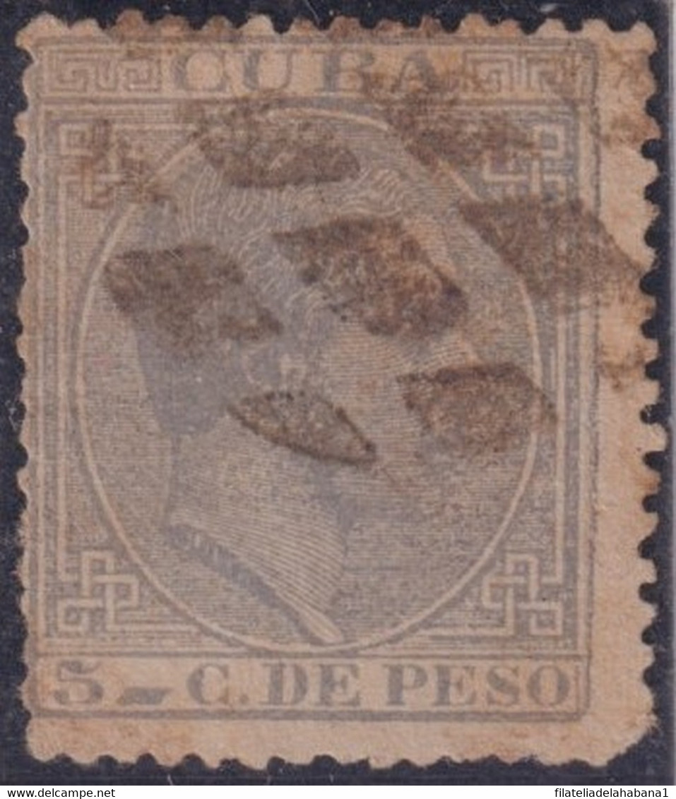 1884-273 CUBA SPAIN ALFONSO XII 1884 5c RARE FANCY CANCEL. - Prephilately