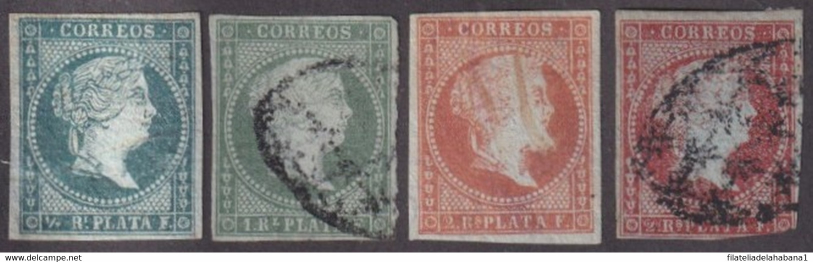 1855-270 CUBA ANTILLAS PUERTO RICO SPAIN 1855 ISABEL II COMPLETE SET. - Prefilatelia