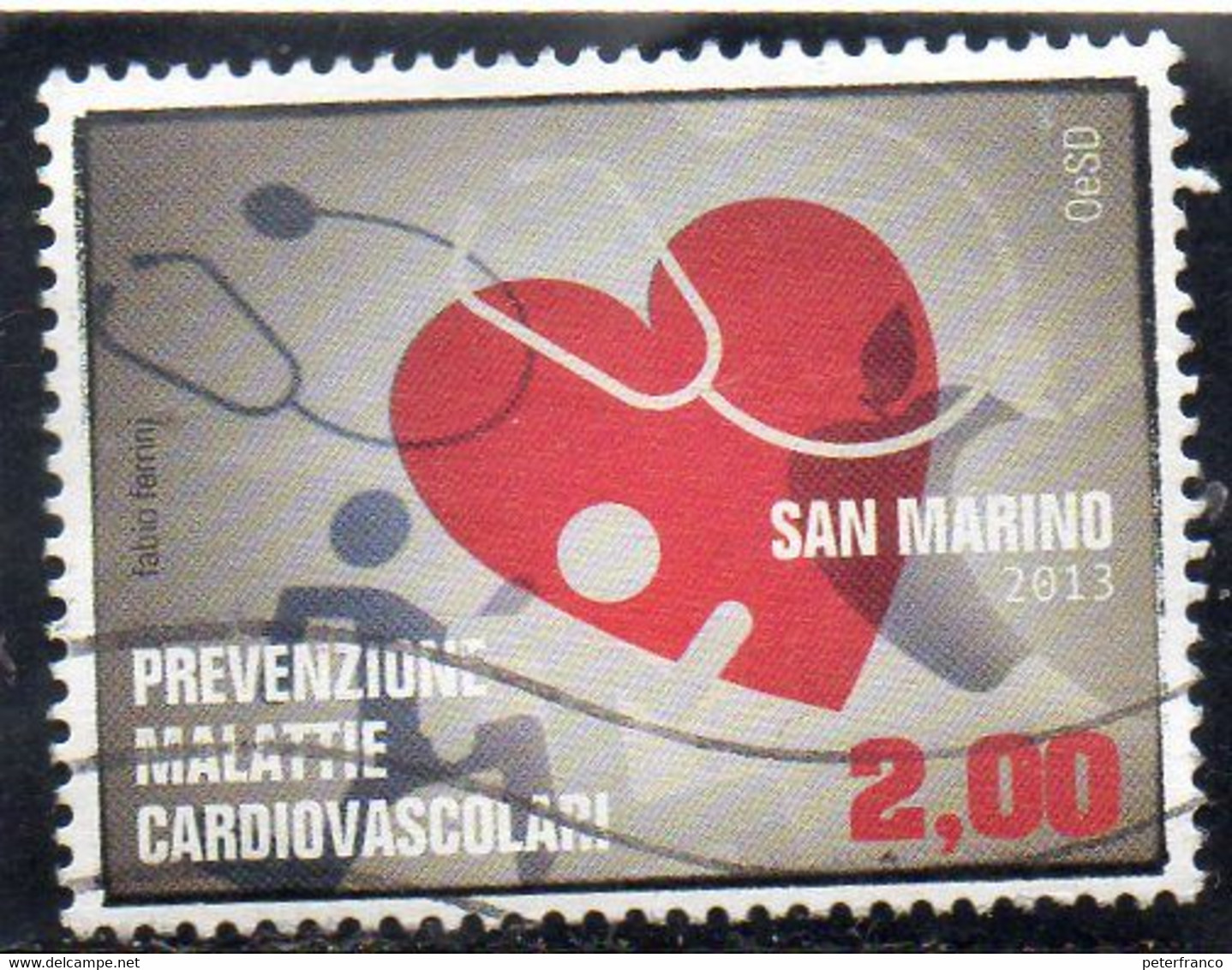 2013 San Marino - Prevenzione Malattie Cardiovascolari - Gebruikt