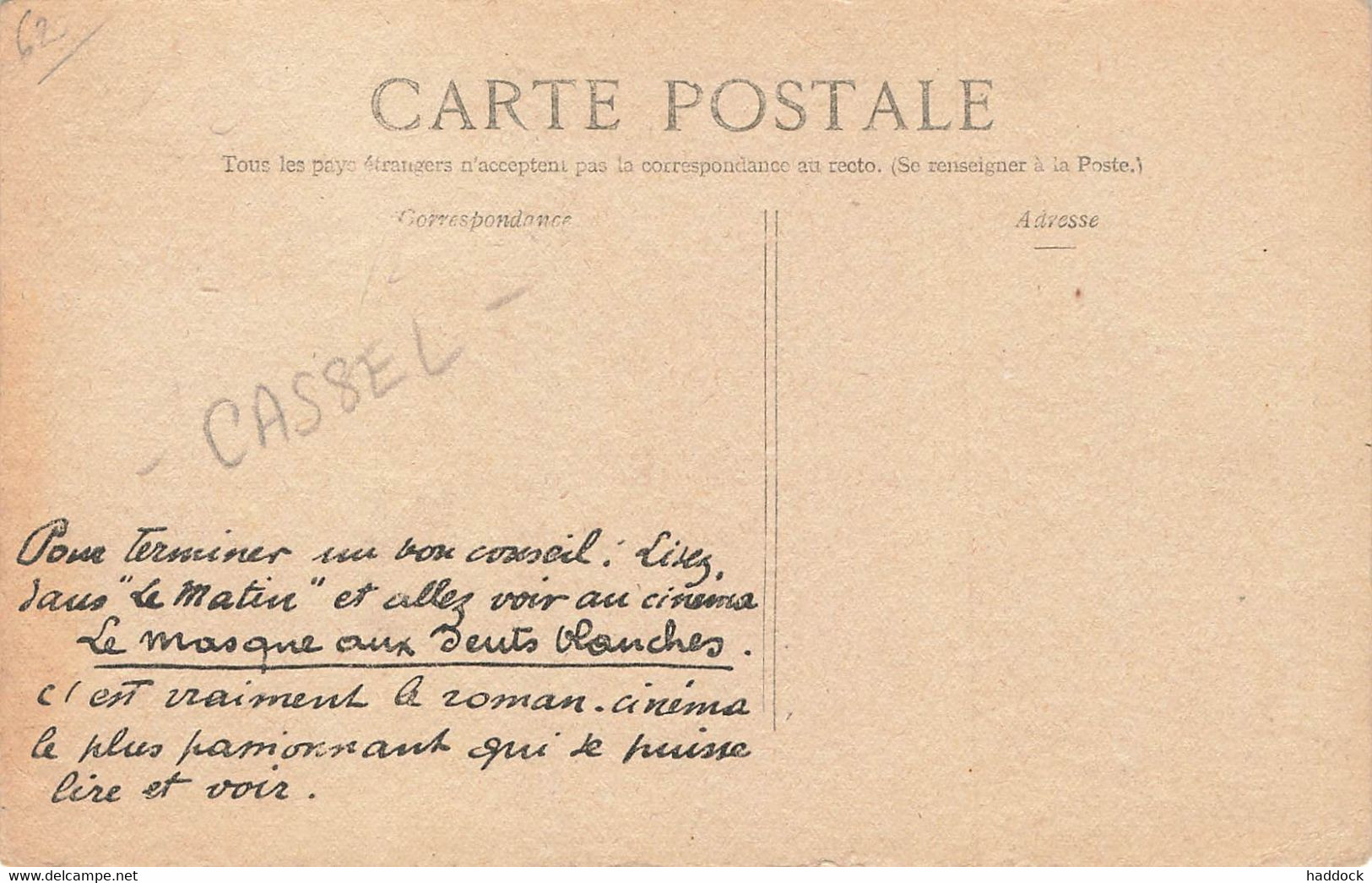 CASSEL : MONSIEUR POINCARE A CASSEL - Cassel