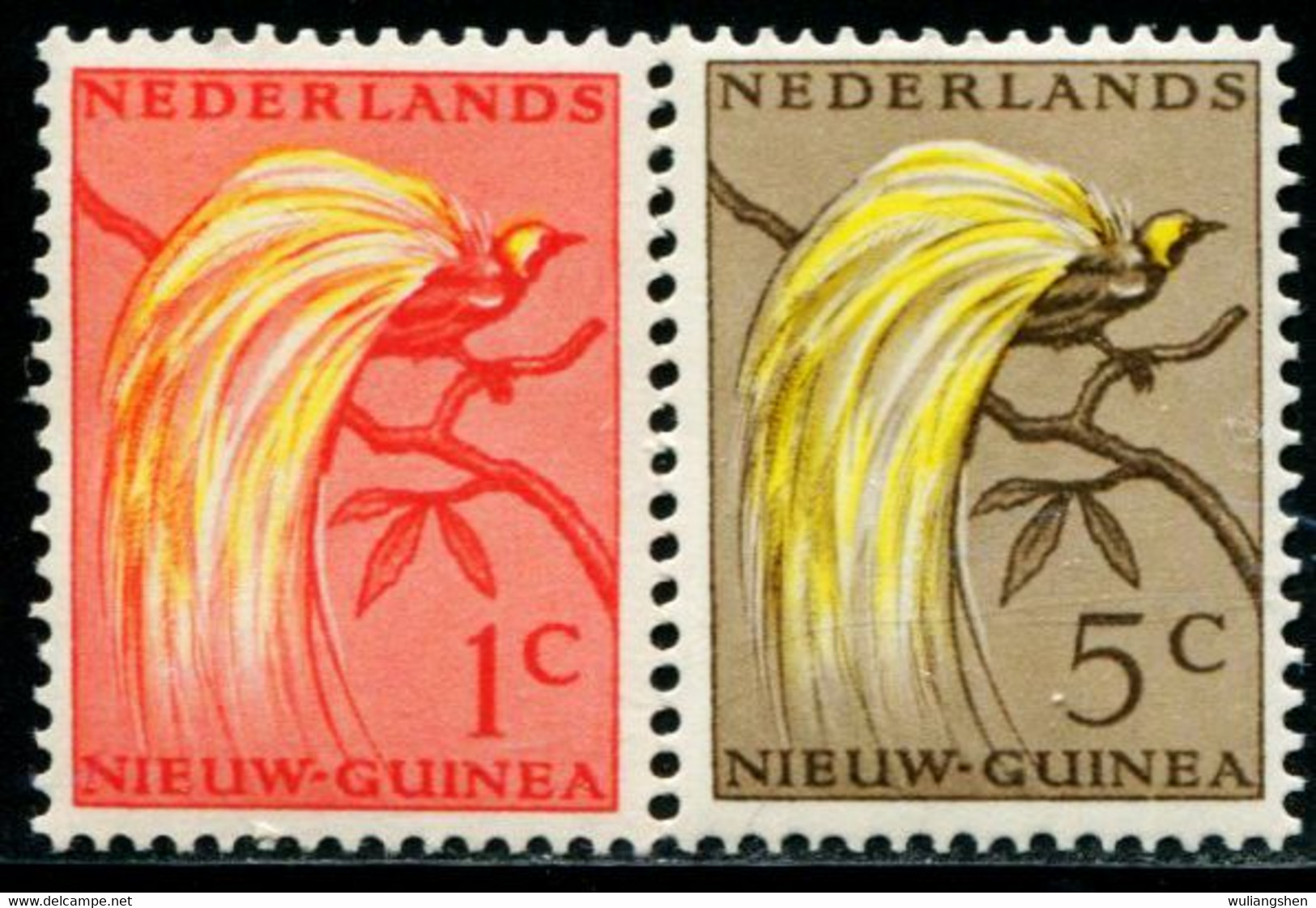 NL0408 Netherlands New Guinea 1954 National Bird Of Paradise 2V MNH - Nouvelle Guinée Néerlandaise