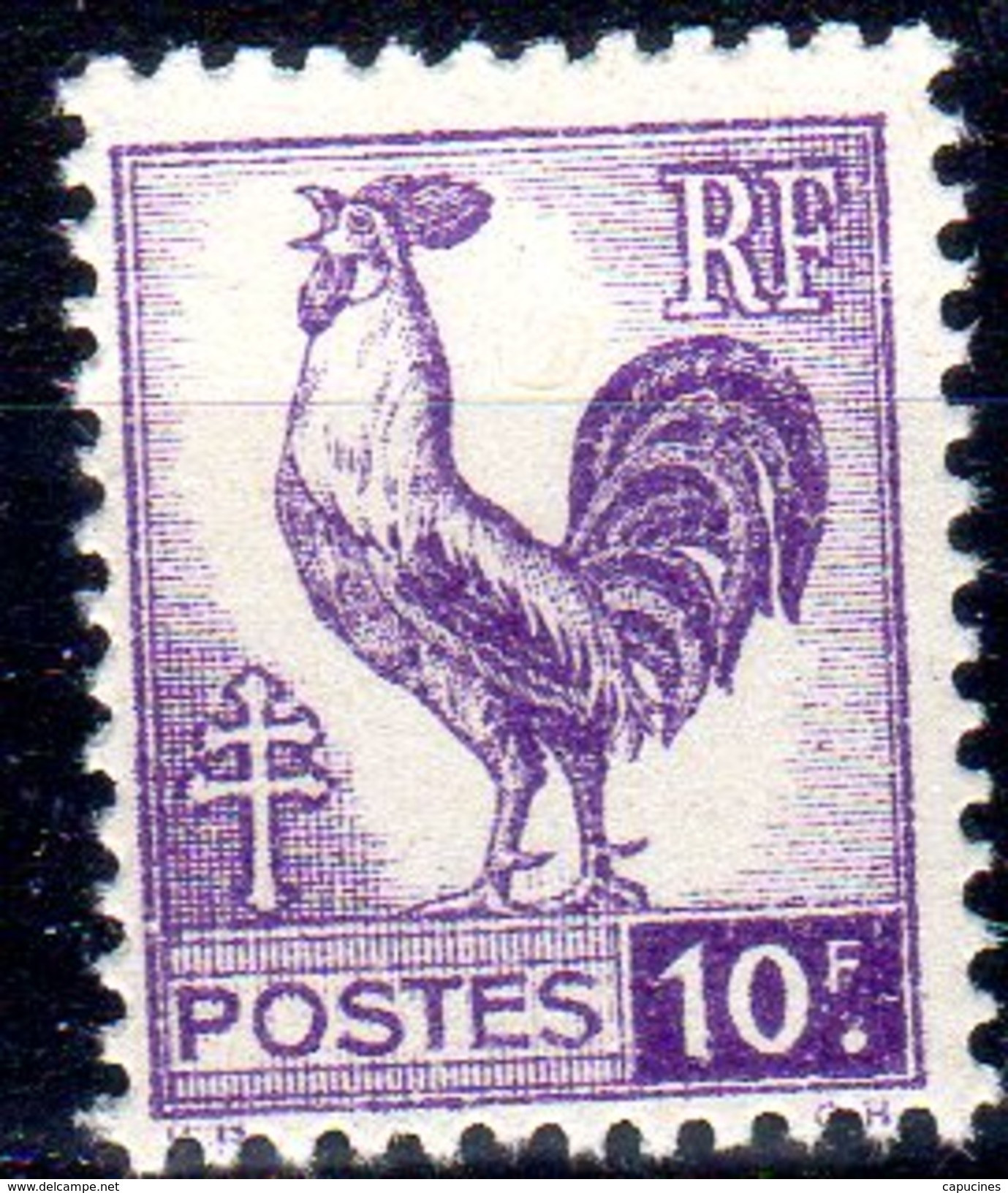 COQ D'ALGER - 10F Violet  - N° 646** - 1944 Coq Et Maríanne D'Alger