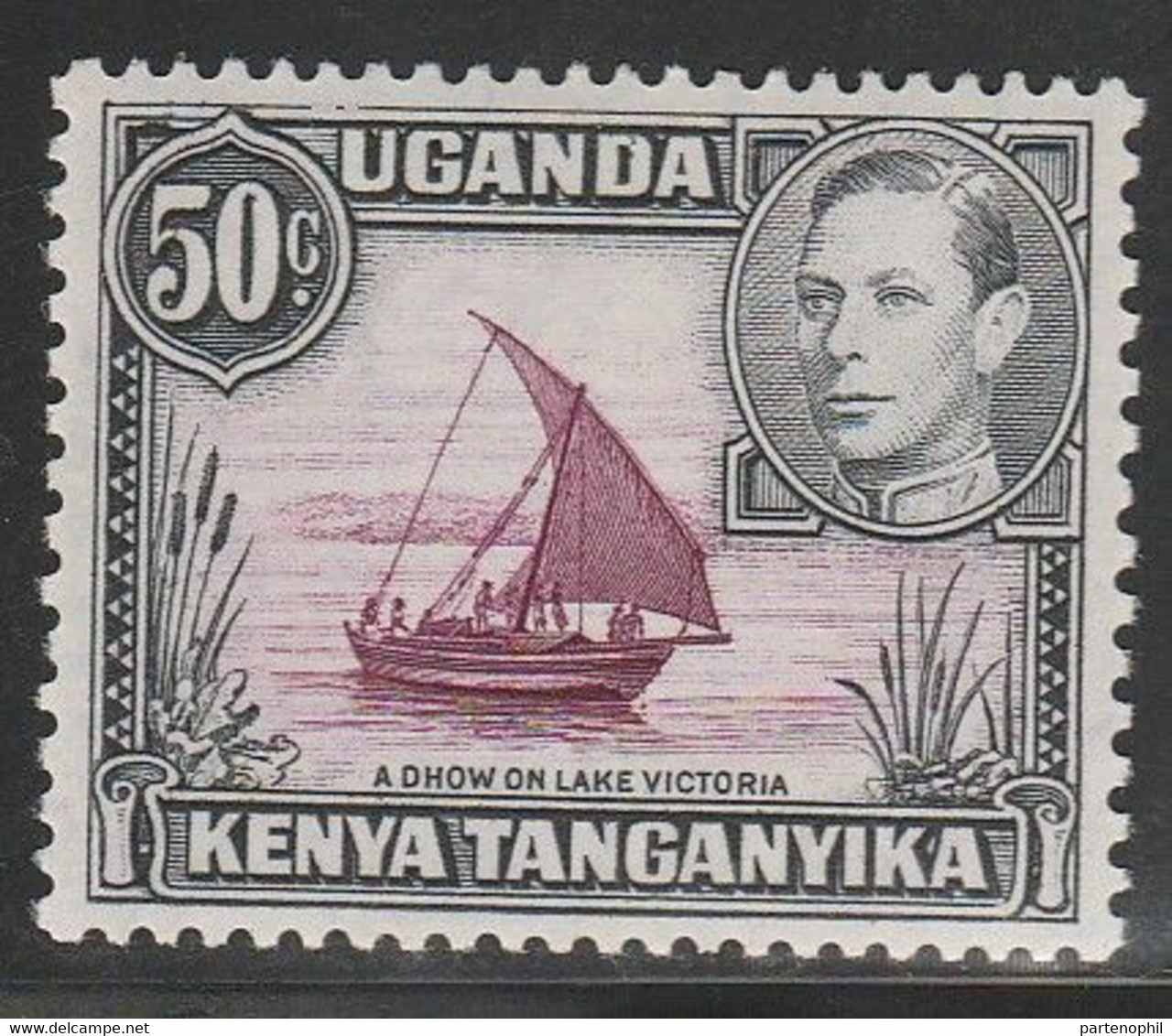 Uganda - Giorgio VI 50 C,  Dent 13-11¾ MNH - Ouganda (...-1962)