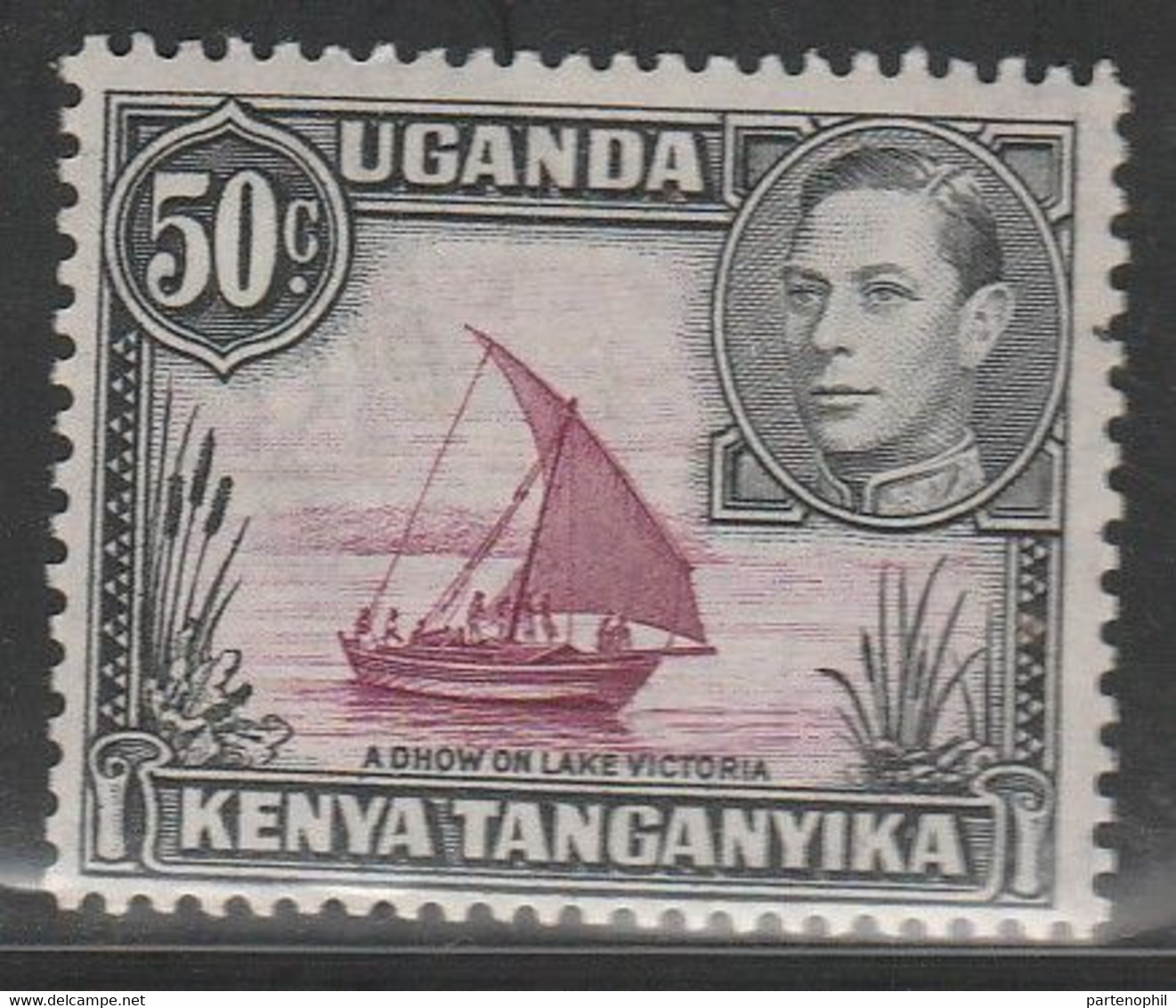 Uganda - Giorgio VI 50 C. Without Point 144EA MH - Oeganda (...-1962)