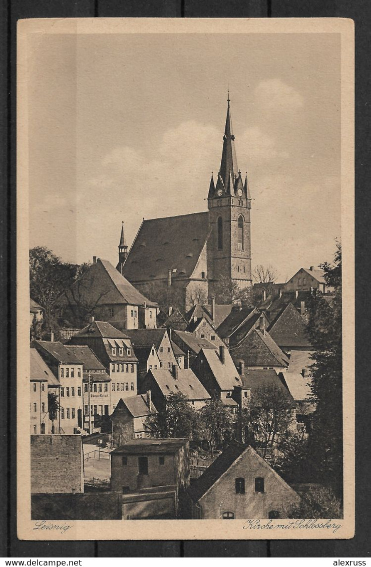 Postcard Germany Leisnig On Freiburg Mulde, Saxony,  Middle Age Cathedral, View Of The Town, VF Unposted ! - Leisnig