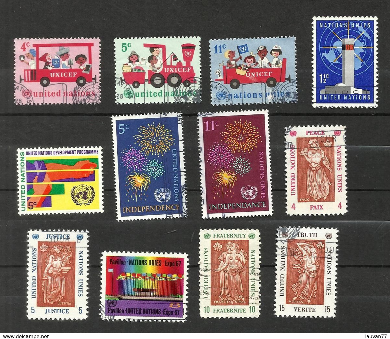 Nations Unies (N.Y) N°156 à 159, 161, 163 à 169 Cote 4.10€ - Used Stamps