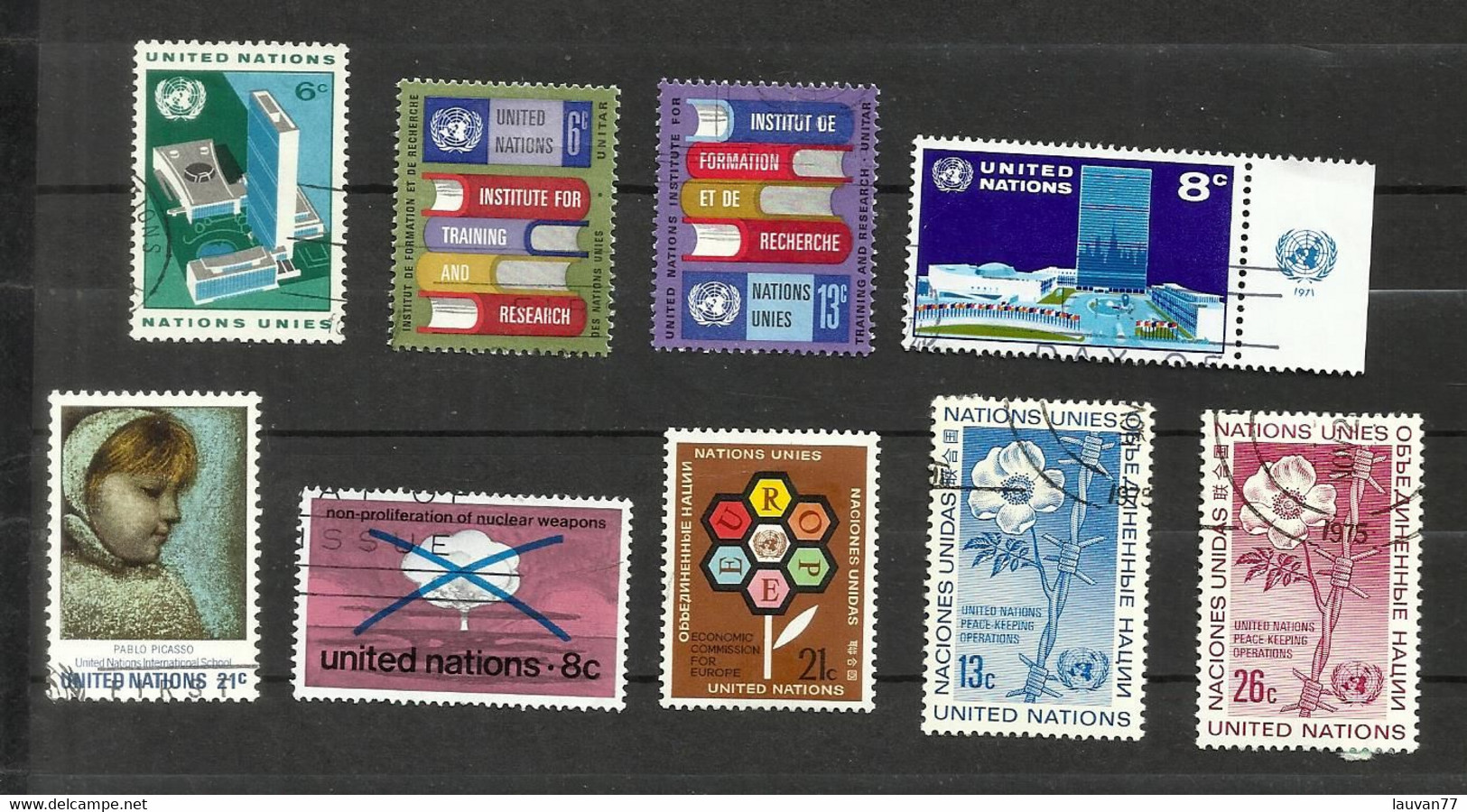 Nations Unies (N.Y) N°181, 186, 187, 215, 218, 220, 224, 257, 258 Cote 4.60€ - Used Stamps