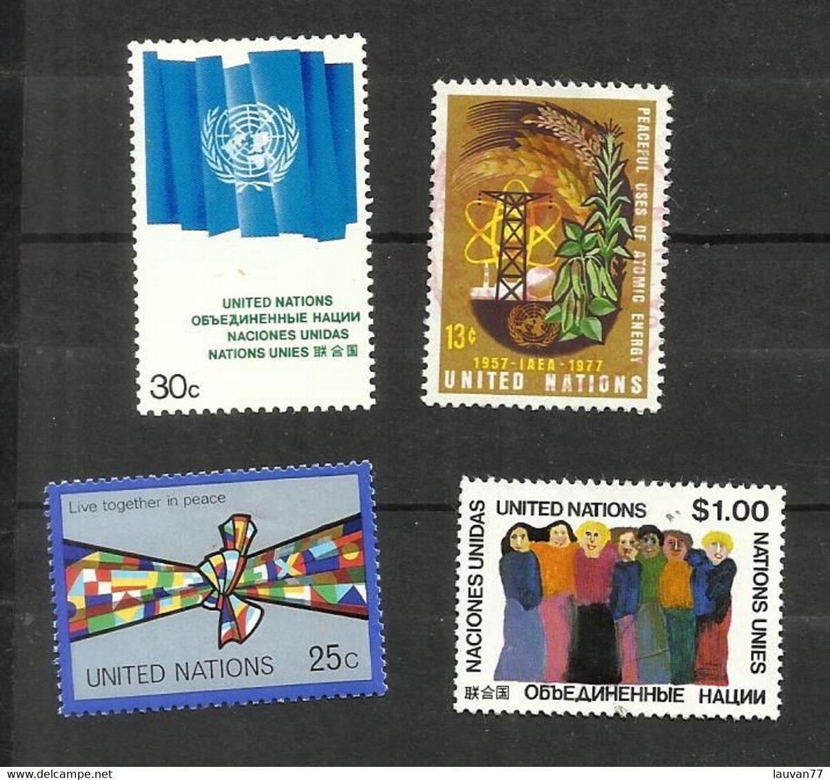 Nations Unies (N.Y) N°261, 281, 284, 285 Cote 4.85€ - Used Stamps