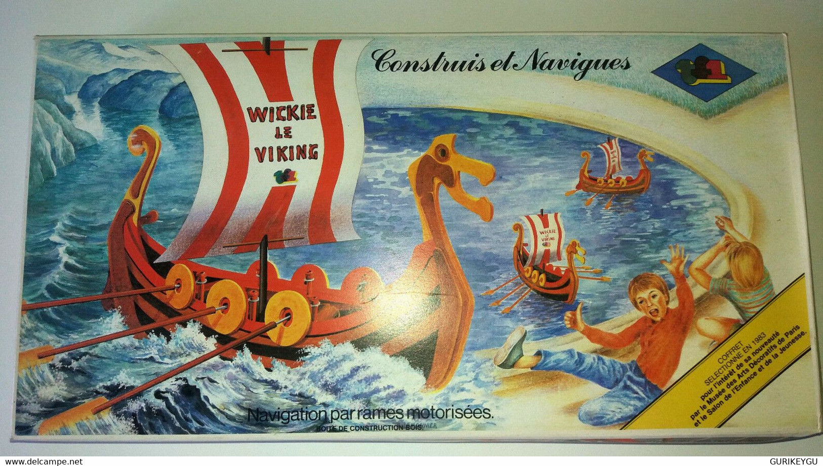 RARE Pièce VICKIE WICKIE LE VIKING Bateau DRAKKAR Maquette 1983 EO + Moteur TF1 - Sylvain Et Sylvette