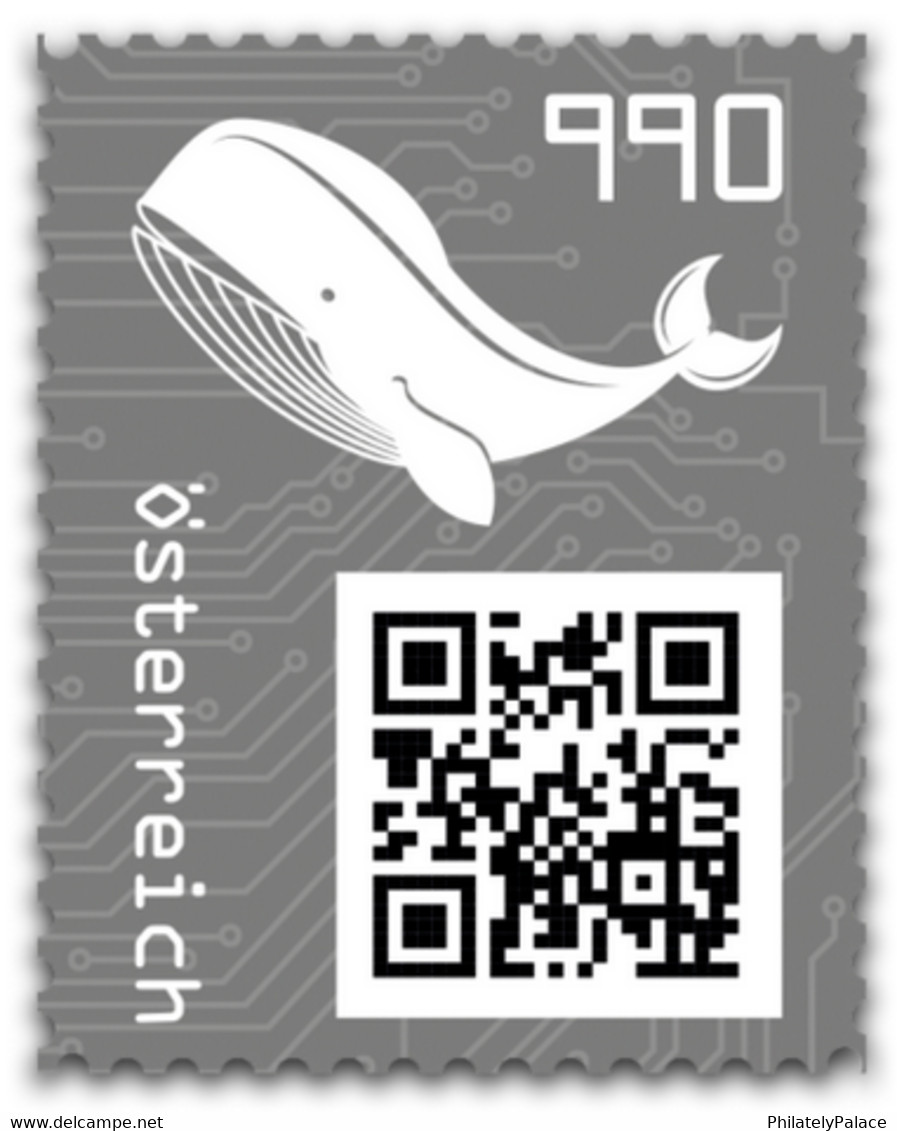 2021 Crypto Stamp Black / Crypto Schwarz 3.0 - QR Code - Crypto 5 Digit ** Whale MNH  (**) - Nuovi