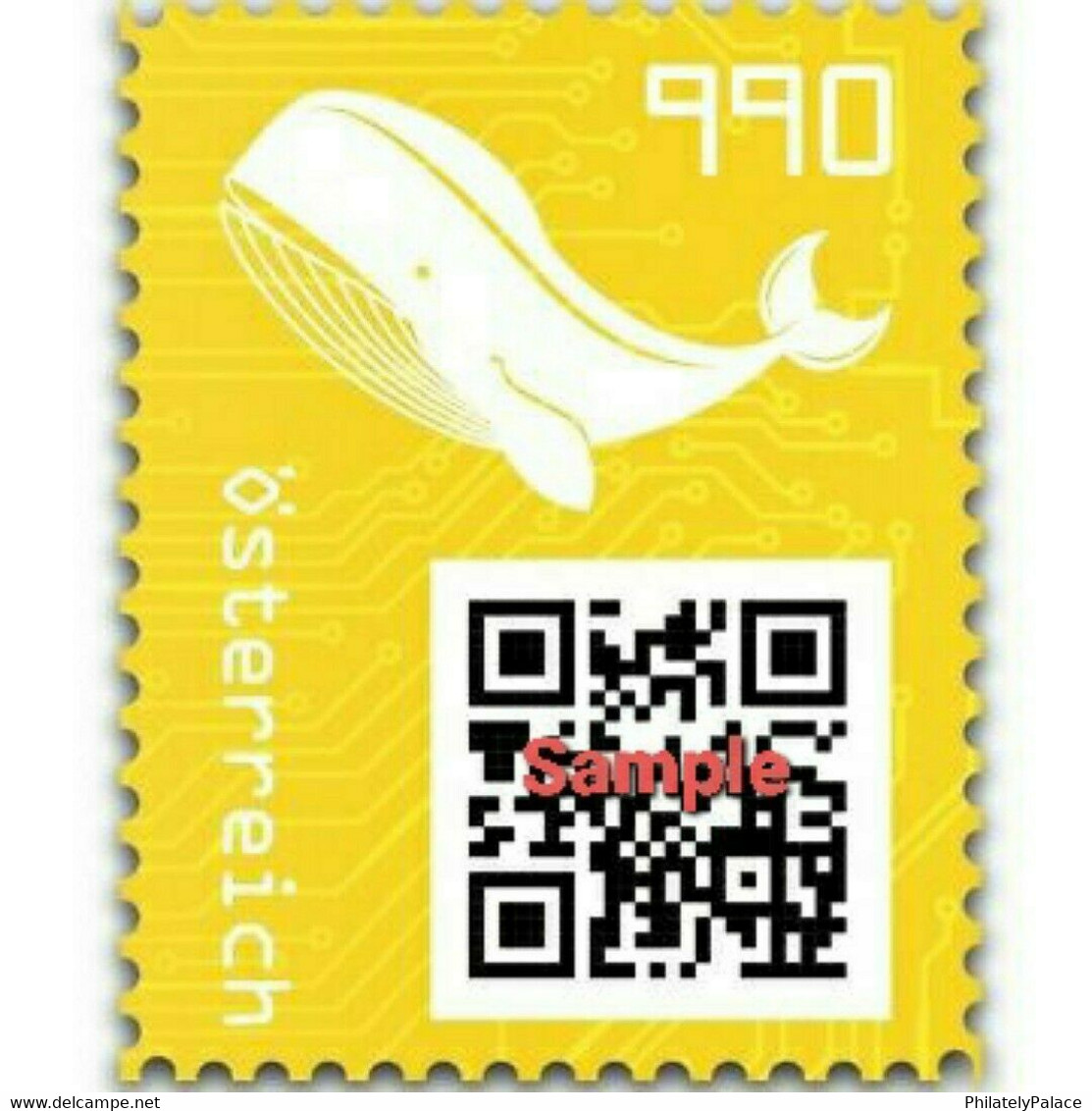 2021 Crypto Stamp Crypto Schwarz 3.0 - QR Code - Crypto Yellow Whale MNH  (**) RARE - Ungebraucht