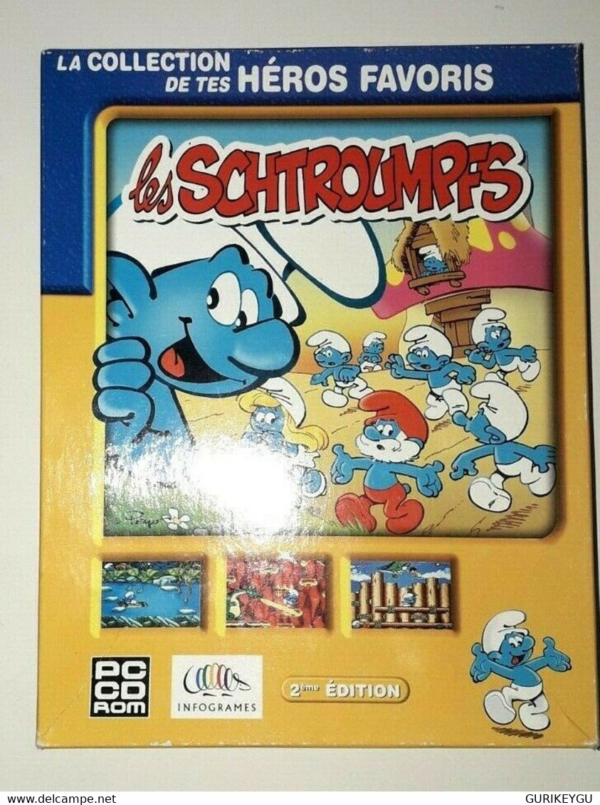 RARE Jeu Les Schtroumpfs Pc Cd Rom La Collection De Tes Heros Favoris PEYO 1999 - Schtroumpfs, Les - Los Pitufos