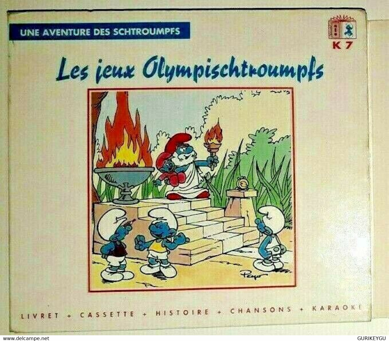 HYPER RARE  Jeux Schtroumpfs Livret Cassette Audio Olympischtroumpfs K7 Chanson PEYO 1995 EO - Schtroumpfs, Les - Los Pitufos