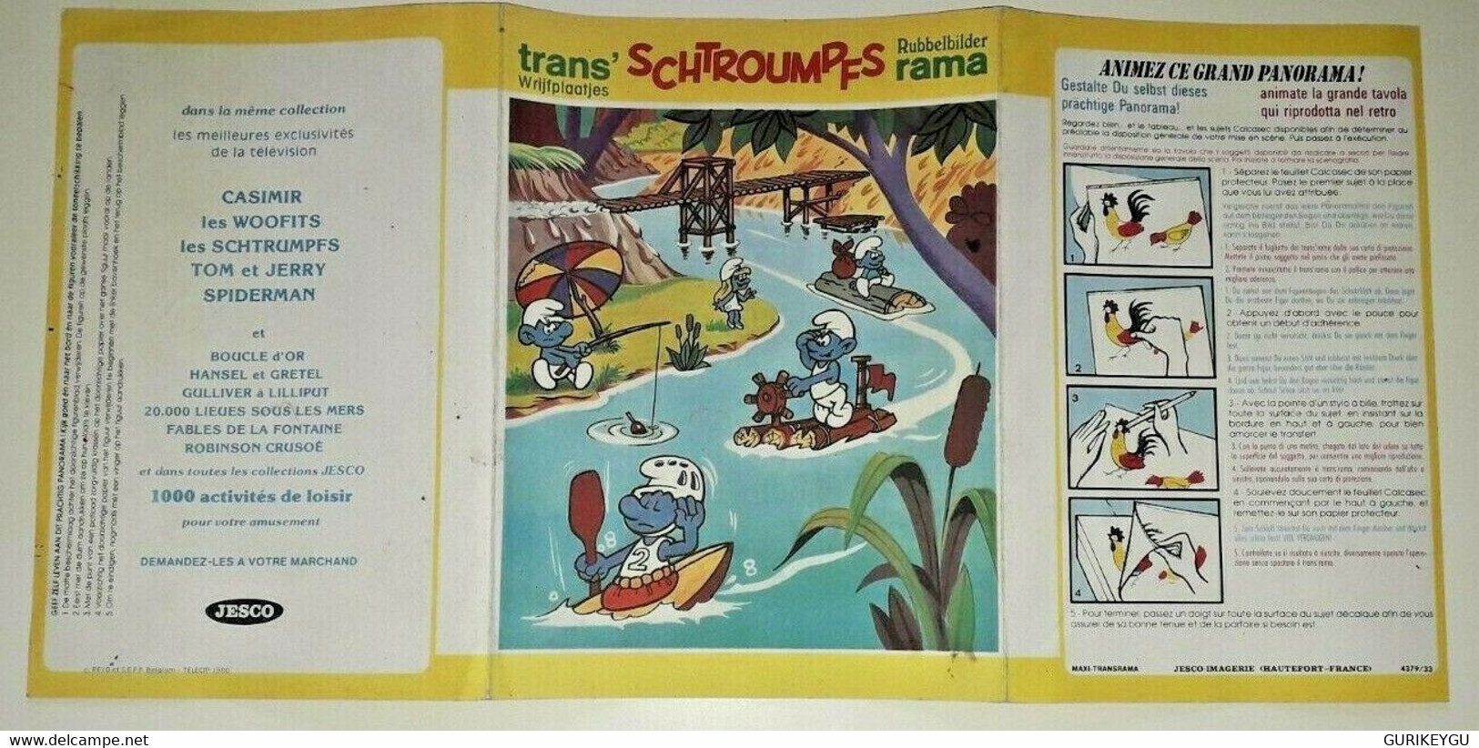 Trans' SCHTROUMPFS Rubbelbilder RANA Décalcomanie PEYO 1980  EO - Schtroumpfs, Les