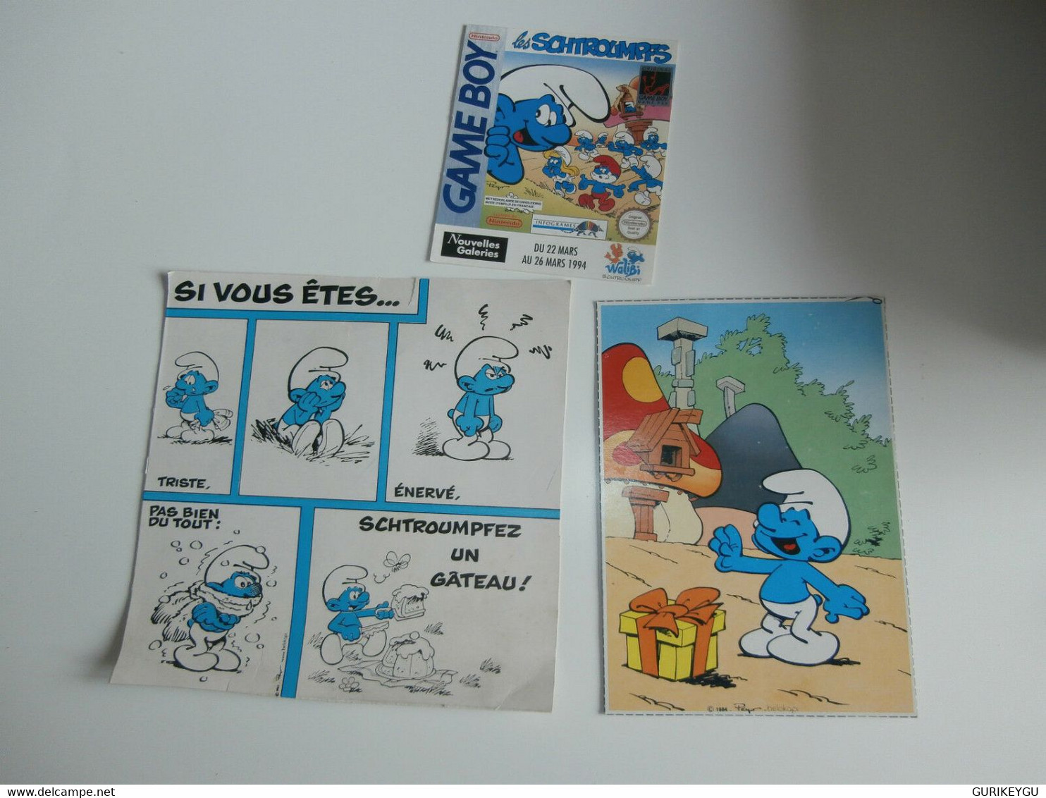 Pub Les Schtroumpfs Game Boy 1994 Walibi PEYO 1983/1984 Enervé Triste Un Gateau - Schtroumpfs, Les - Los Pitufos