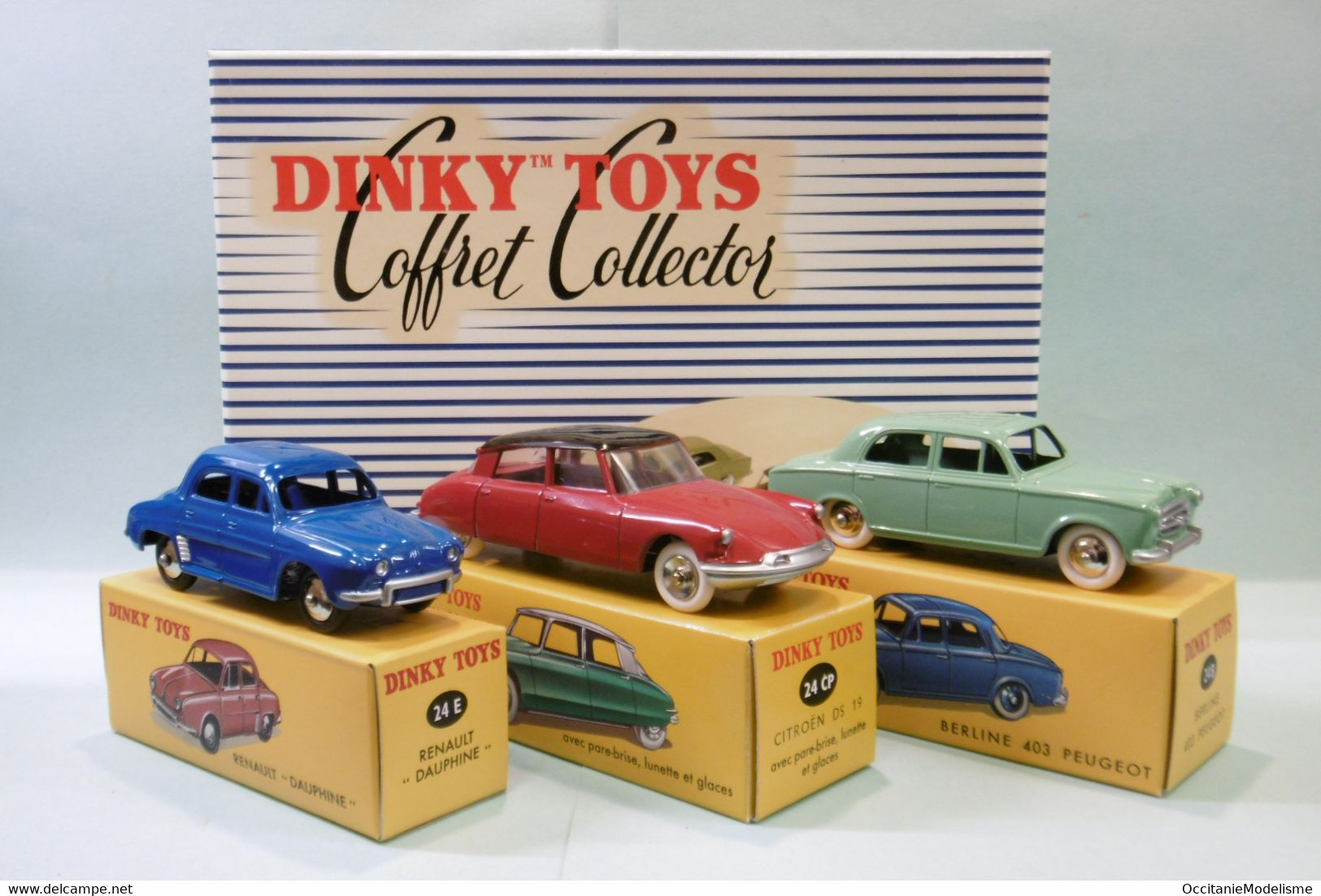 Dinky Toys / Atlas - COFFRET Salon De Paris PEUGEOT 403 + DAUPHINE + DS 19 Réf. 24 BCE Neuf 1/43 - Dinky