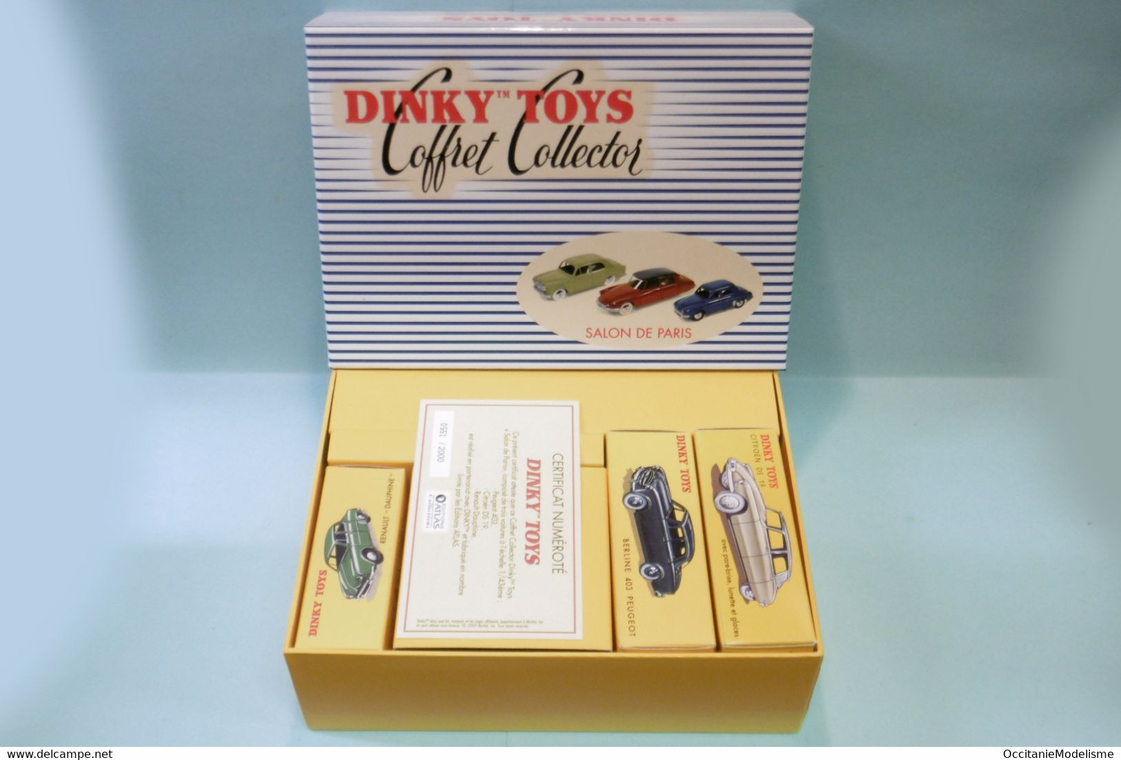 Dinky Toys / Atlas - COFFRET Salon de Paris PEUGEOT 403 + DAUPHINE + DS 19 réf. 24 BCE Neuf 1/43