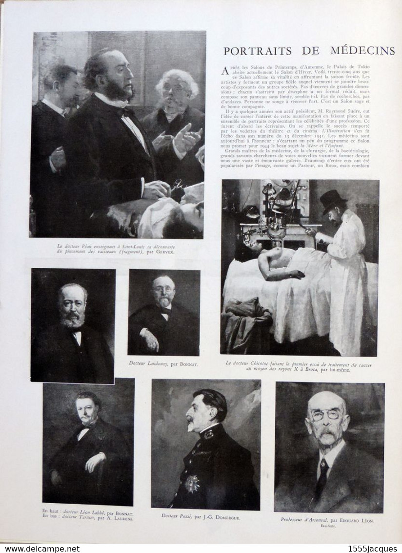 L'ILLUSTRATION N° 5258 18-12-1943 BERLIN CHAUSSÉE D’ANTIN PLANEURS FÉLIX NADAR ÉMILE ROUX SACHA GUITRY LANDOUZY