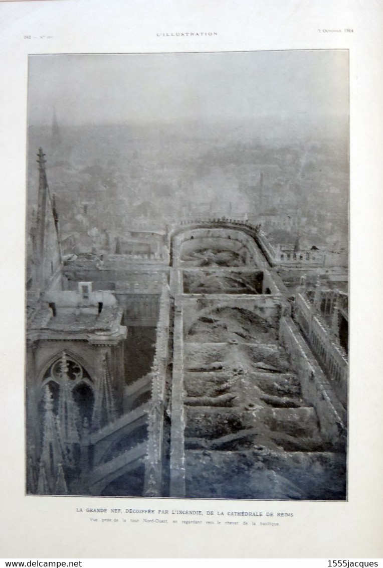 L'ILLUSTRATION N° 3735 3-10-1914 CATHÉDRALE DE REIMS TERMONDE PONT-À-MOUSSON NANTEUIL-LE-HAUDOUIN MINES ALLEMANDES