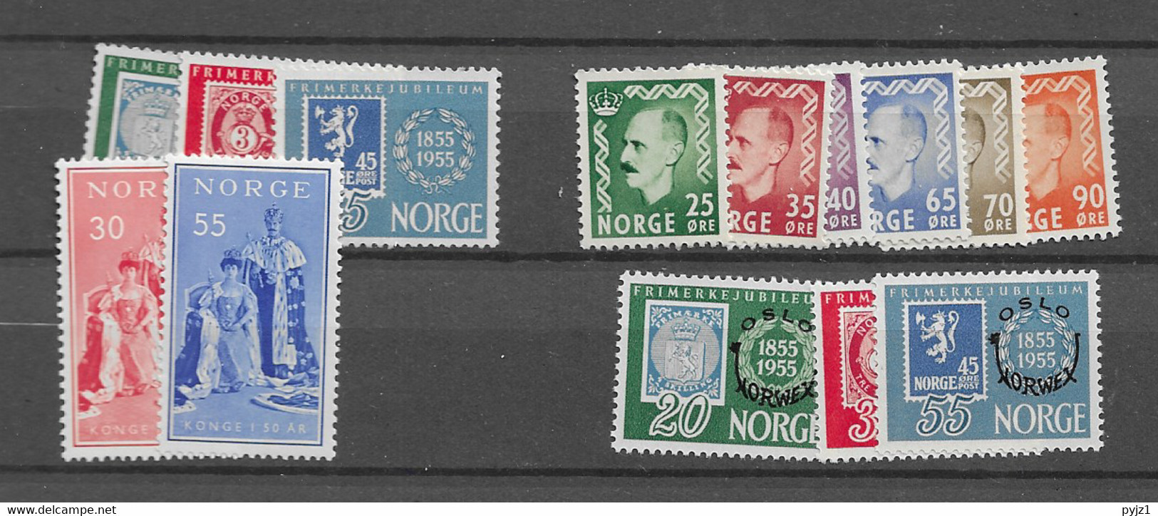 1955 MNH Norway Year Collection According Michel System - Volledig Jaar