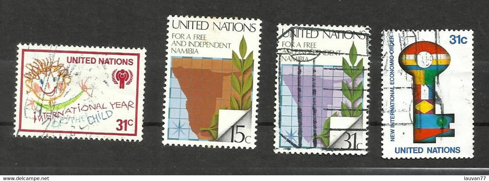 Nations Unies (N.Y) N°303 à 305, 309 Cote 4.80€ - Usati