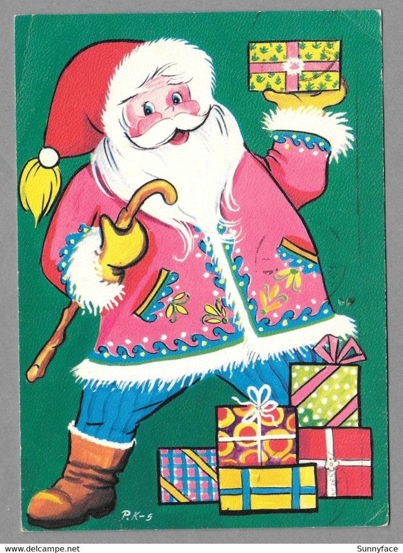 Santa Claus Christmas Gifts Pere Noel Weihnachtsmann Illustr. By Pirkko Koskimies - Used 1970 - Santa Claus