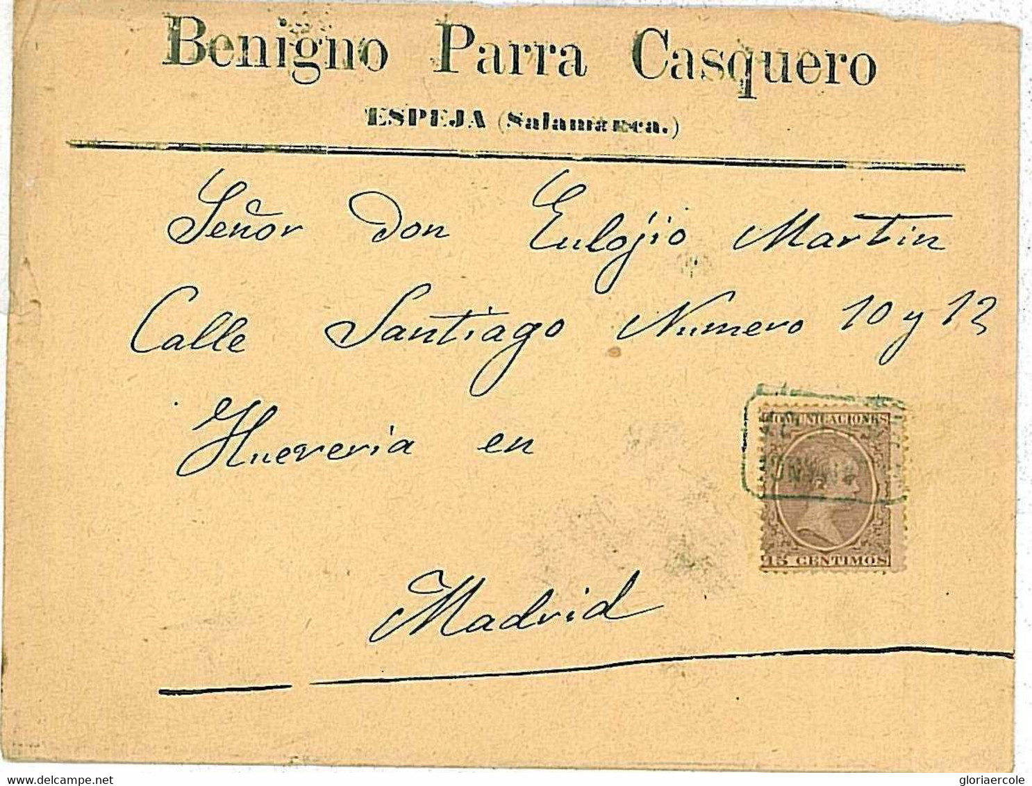 21135  - SPAIN España - POSTAL HISTORY - ADVERTISING COVER Carta ESPEJA - SALAMANCA - Otros & Sin Clasificación