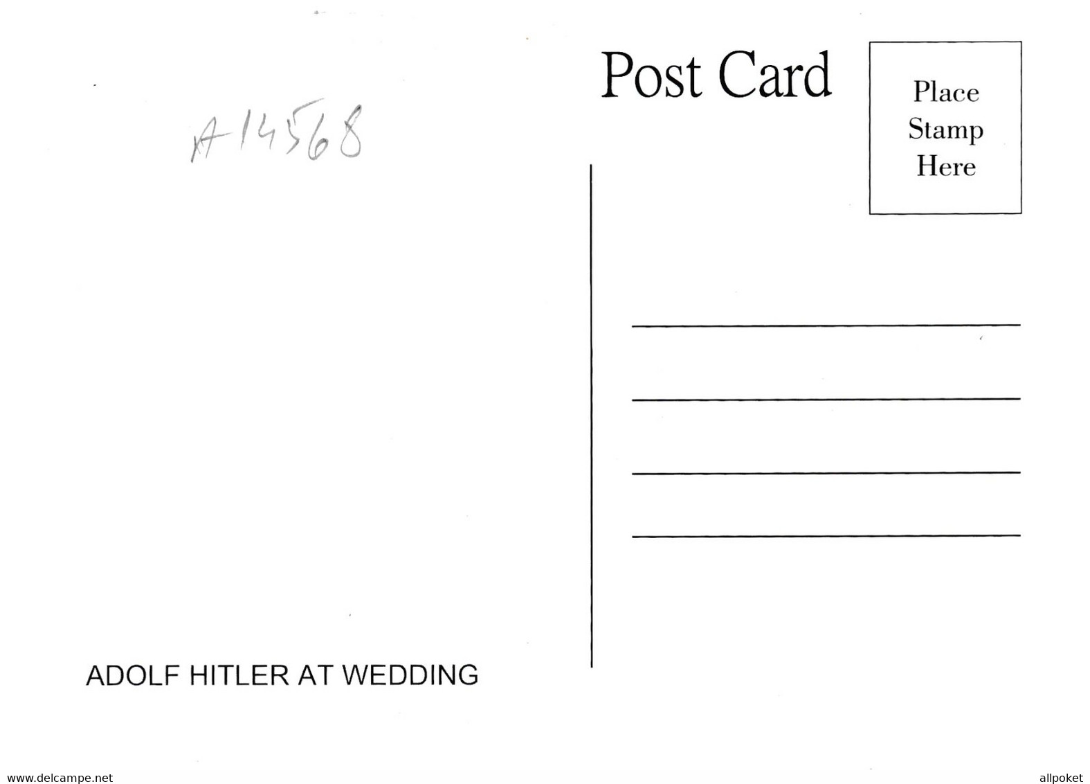 A14568-   ADOLF HITLER AT WEDDING  POSTCARD - War 1939-45