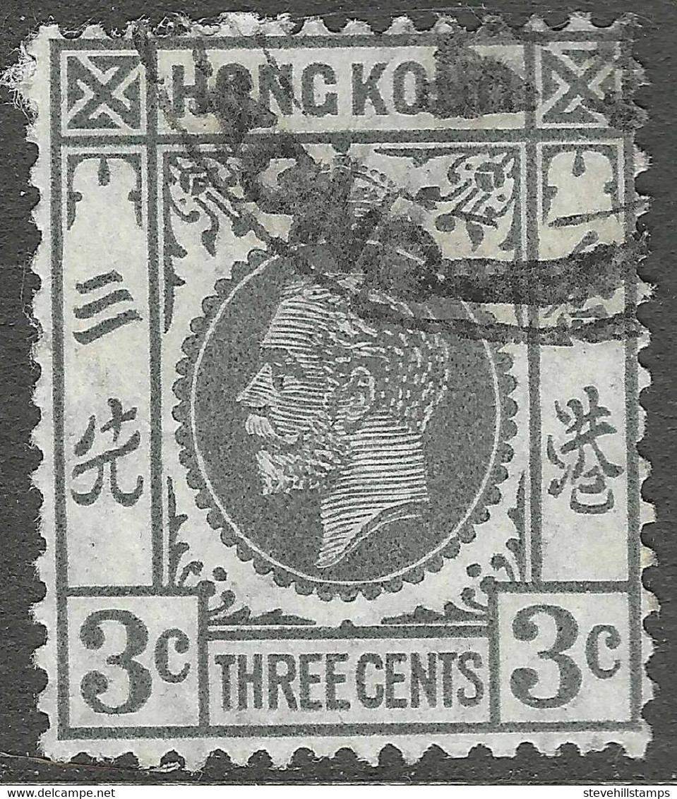 Hong Kong. 1921-37 KGV. 3c Used. Mult Script CA W/M SG 119 - Used Stamps