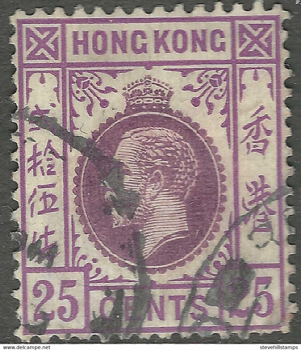 Hong Kong. 1921-37 KGV. 25c Used. Mult Script CA W/M SG 126 - Used Stamps