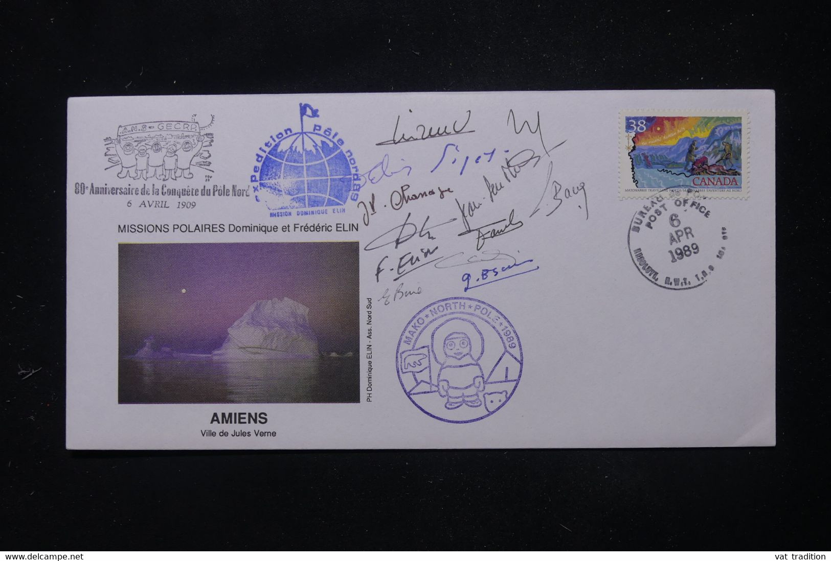 CANADA - Enveloppe De L'Expédition Du 60ème Anniversaire De La Conquête Du Pôle Nord En 1989 Avec Signatures  - L 111295 - Covers & Documents