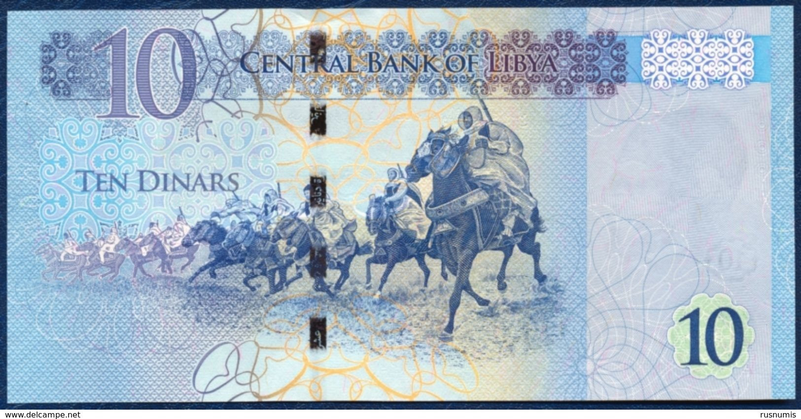 LIBYA LIBYE LIBYEN 10 DINARS P-82 HORSEMEN OF OMAR EL MUKHTAR 2015 UNC - Libye