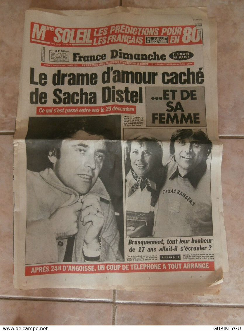 France Dimanche 1980 SACHA DISTEL Patrick Sebastien AZNAVOUR TARZAN WEISSMULLER - Tarzan