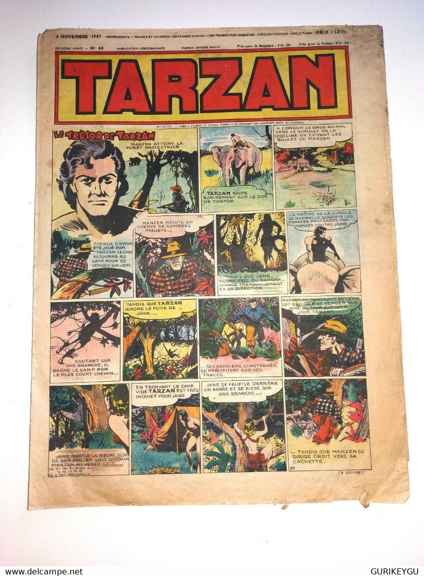 Bd TARZAN  N° 60 BATMAN GIFFEY Victor Hugo LE PETIT CASTOR Salvator 4-11-1947 - Tarzan