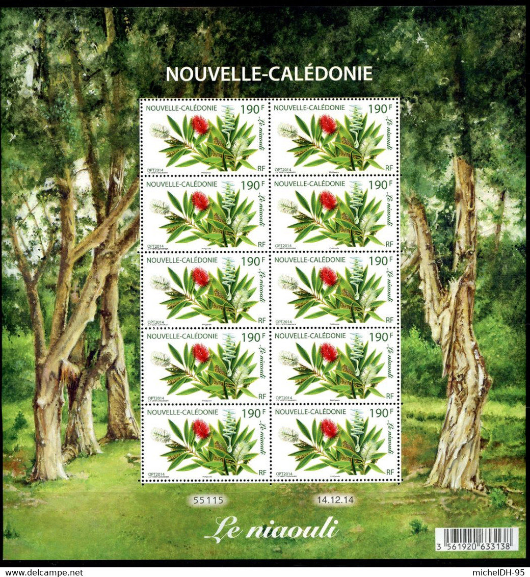 Nouvelle Calédonie - 2014 -Feuille Décorée - Flore - Niaouli - 10 Timbres - No 1230 - Cote 40,00 € - Blocks & Sheetlets