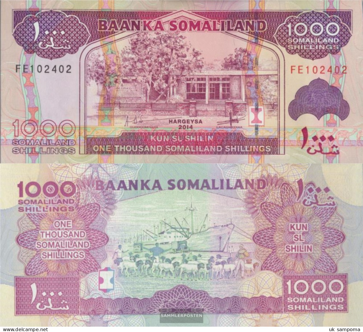 Somaliland Pick-number: 20c Uncirculated 2014 1.000 Shillings - Somalie