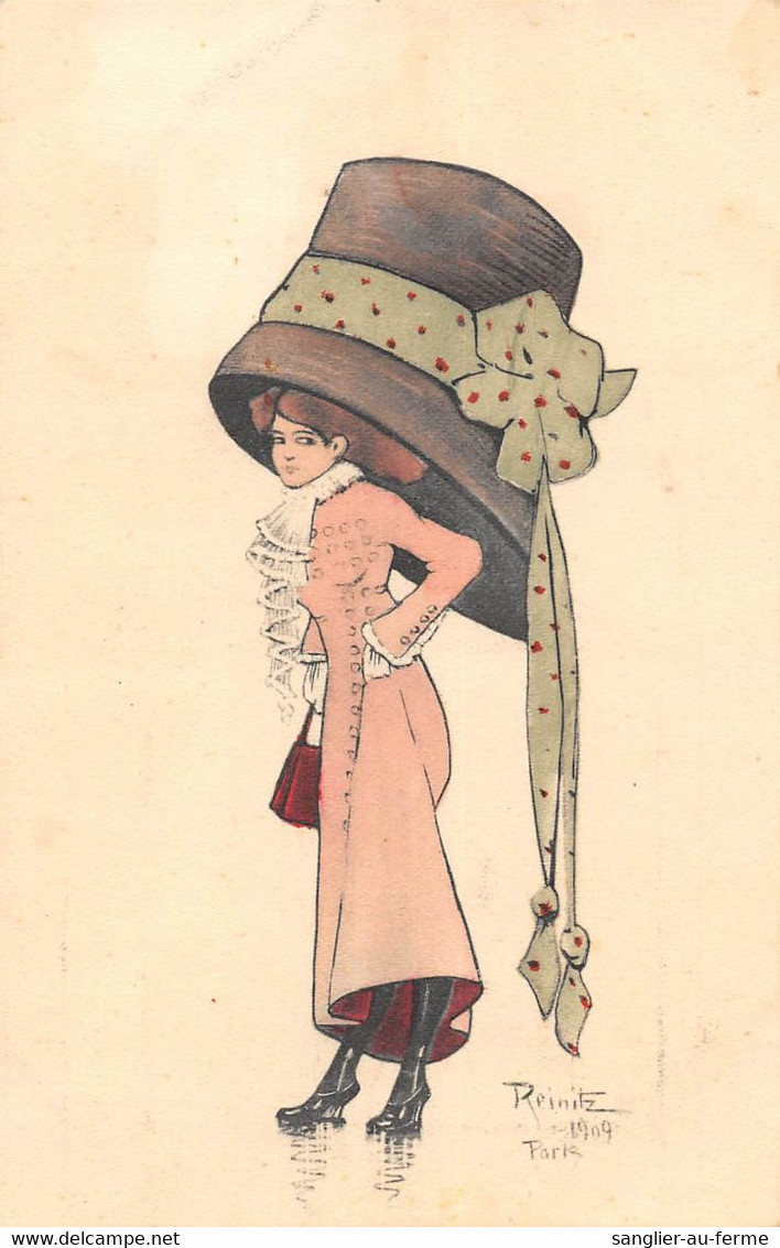 CPA ILLUSTRATEUR ART NOUVEAU SIGNE REINITZ 1909 PARIS (verso B.K.W.I. 366-2 - Autres & Non Classés