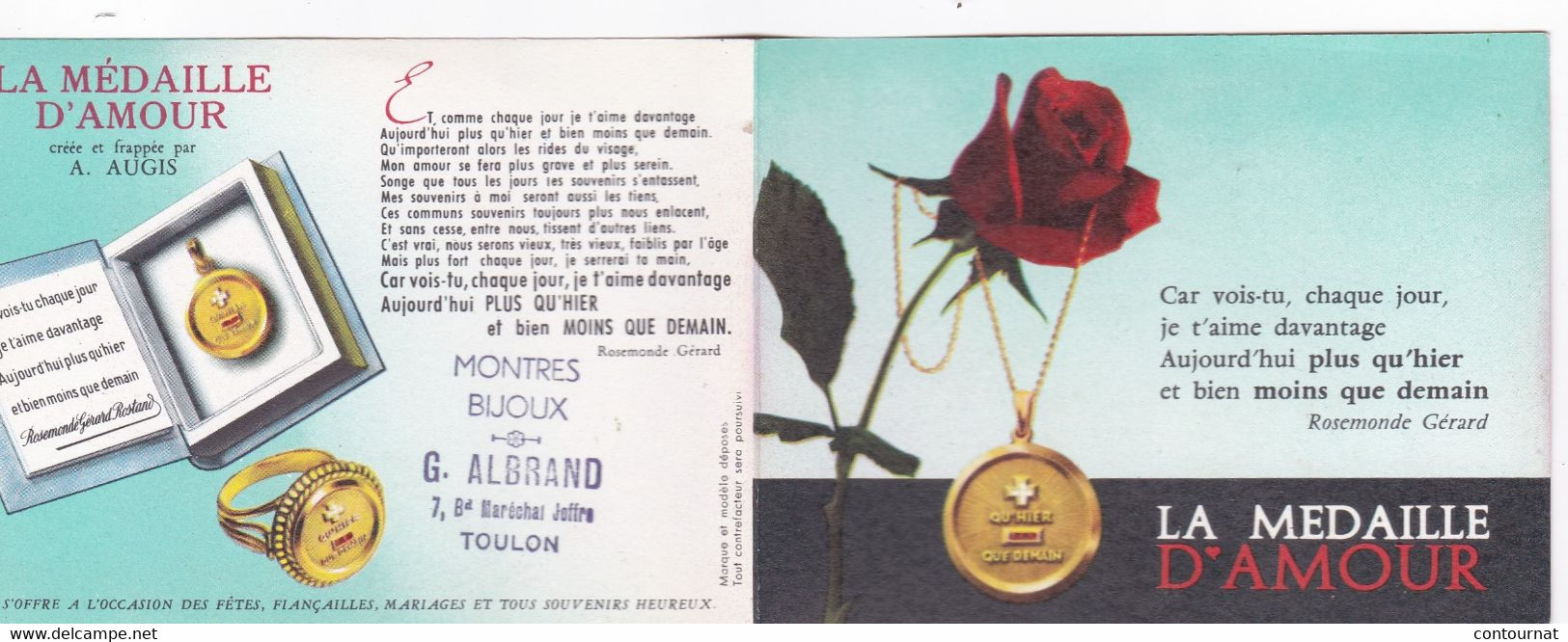 CALENDRIER 1964 La Médaille D' Amour  Bijoux AUGIS   ( T40 ) - Petit Format : 1961-70