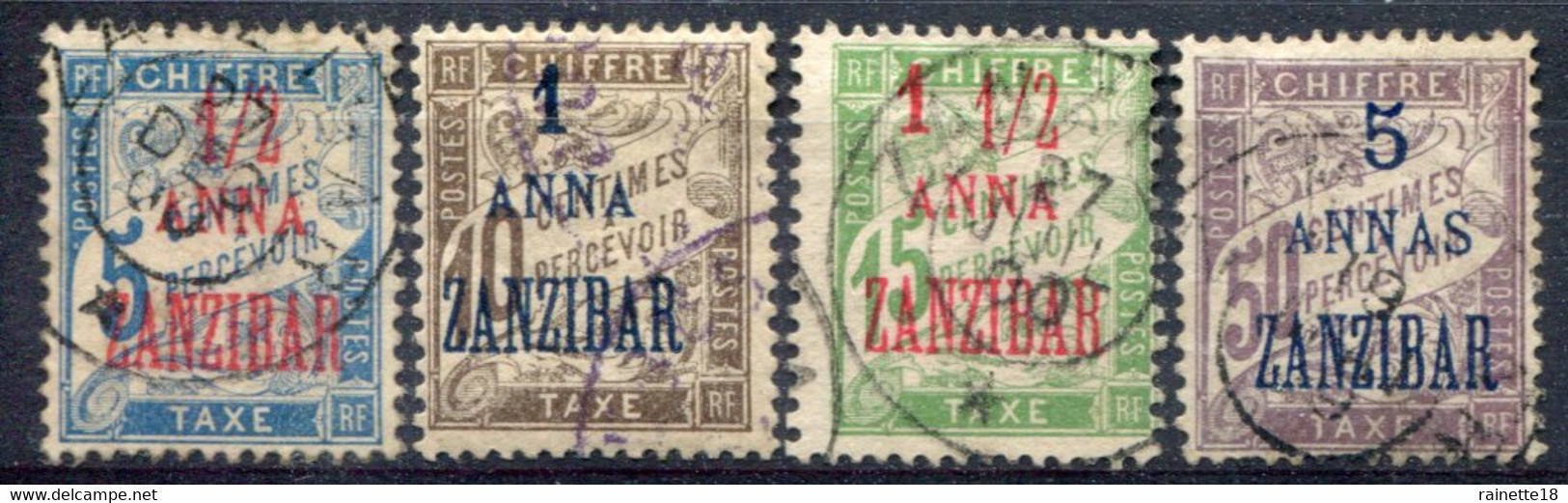 Zanzibar    Taxes   N°  1/3 + 5 Oblitérés - Gebraucht