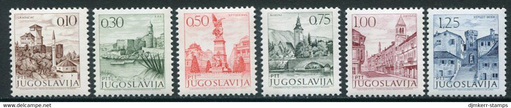 YUGOSLAVIA 1971 Town Views Definitive On Chalky Paper MNH / **. Michel  1427-30x, 1444x, 1465xa - Nuovi
