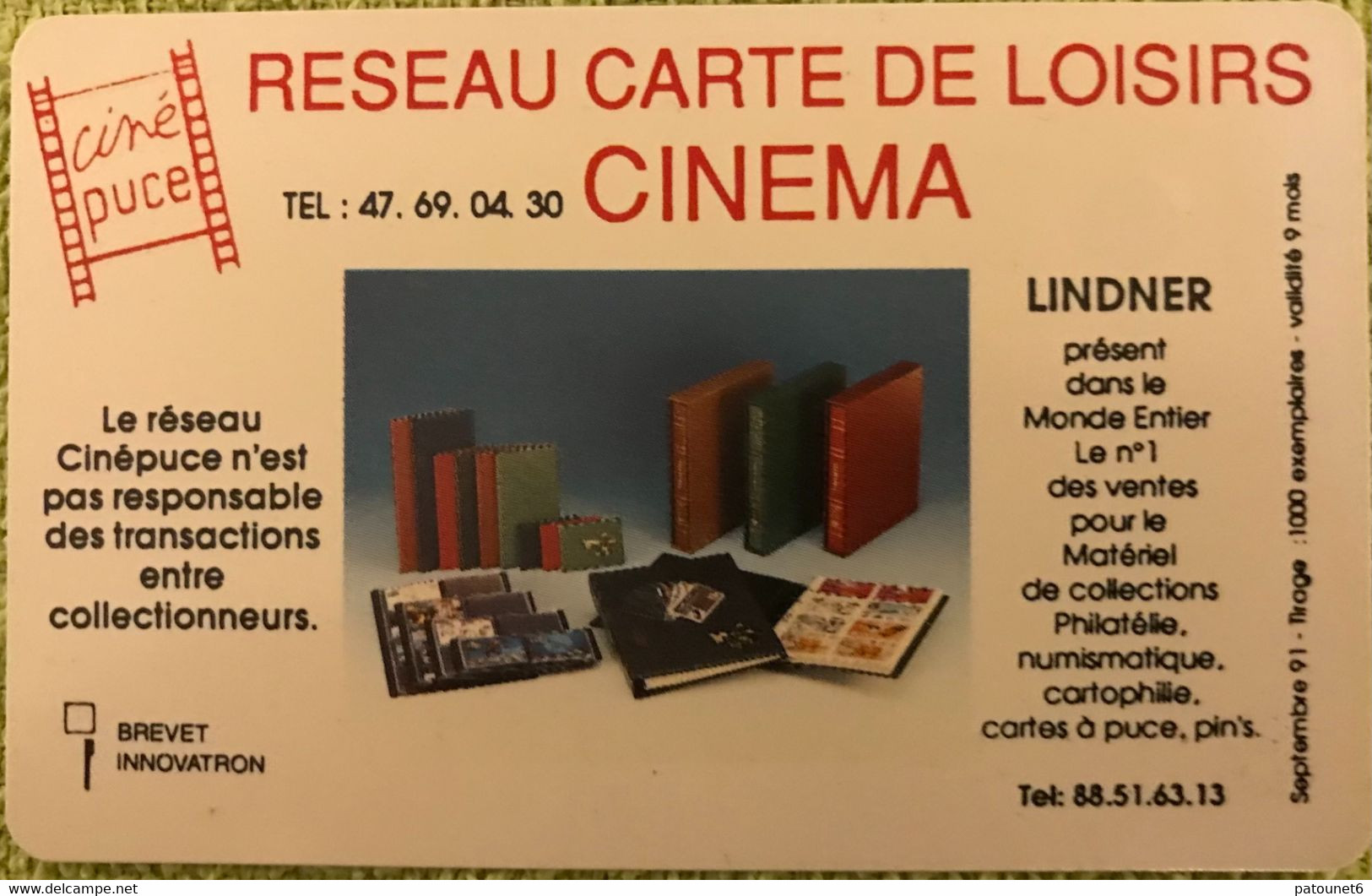 FRANCE  -  Cinécartes - Réseau Ciné Puce  -  Lindner  - S0 3 - Cinécartes