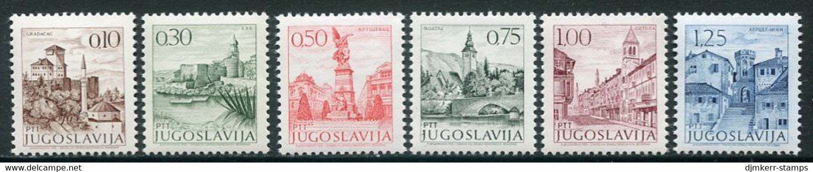 YUGOSLAVIA 1971 Town Views Definitive On Chalky Paper With Phosphor Bands MNH / **. Michel  1427-30y, 1444y, 1465ya - Unused Stamps