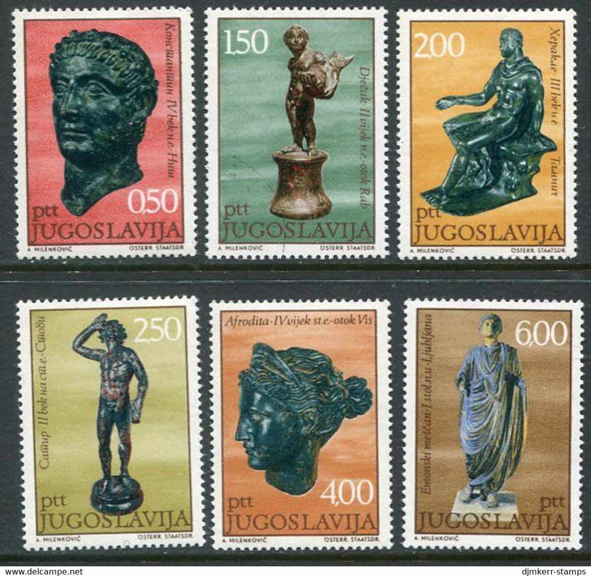YUGOSLAVIA 1971 Antique Bronze  Sculptures MNH / **. Michel  1431-36 - Ongebruikt