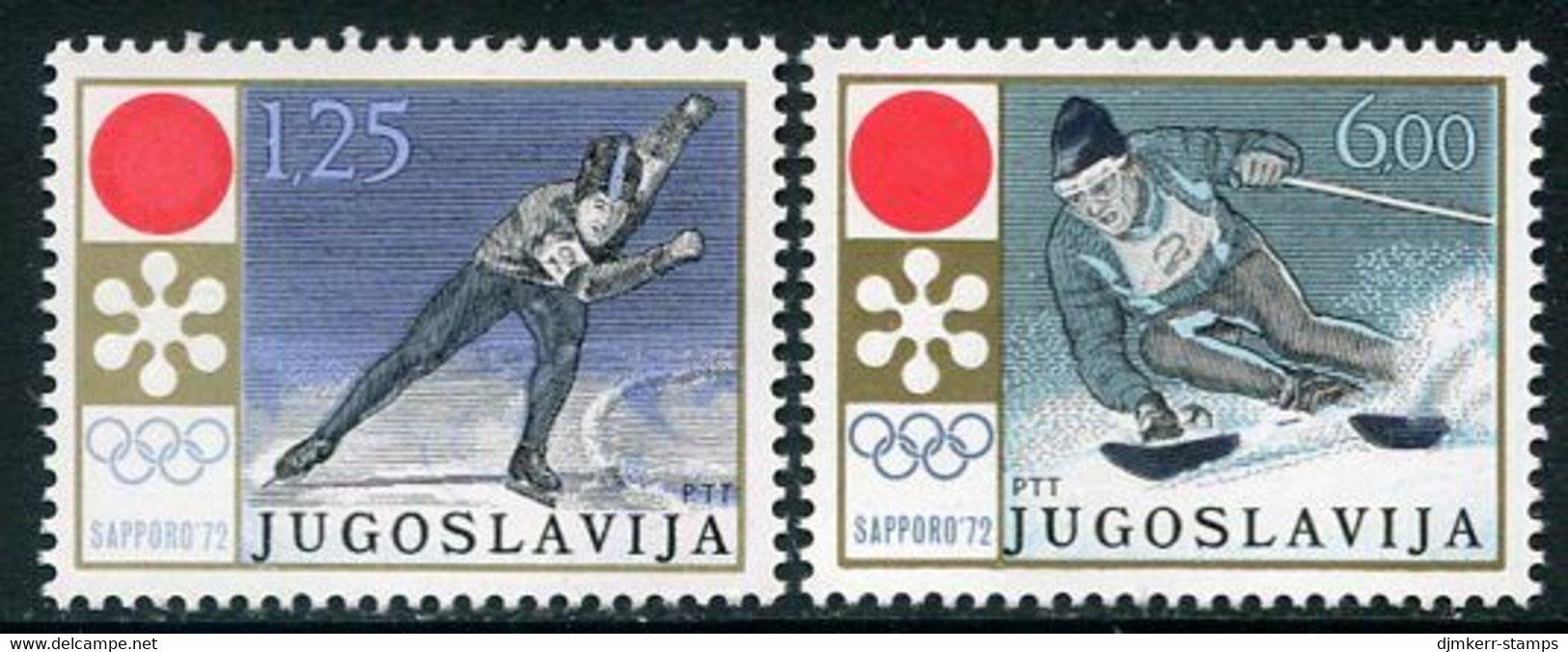 YUGOSLAVIA 1972 Winter Olympic Games  MNH / **. Michel  1447-48 - Unused Stamps