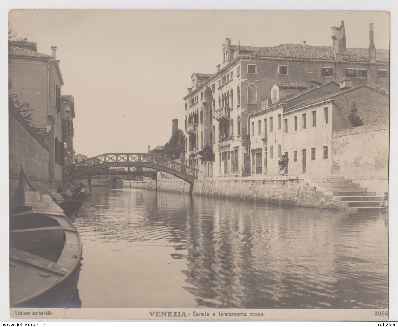 Photo Foto - VENEZIA - Canale E Fondamenta Rossa - Years '1890 / '1900 - Edizione Inalterabile N. 3086 - Lugares