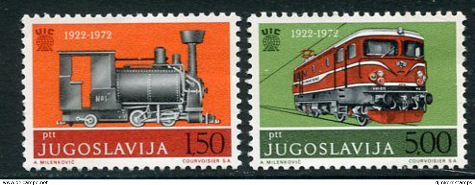 YUGOSLAVIA 1972 International Railway Union  MNH / **.  Michel 1469-70 - Nuovi